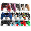 For PS4 Wireless Bluetooth Game Controller With Light Strip Dual Vibration Game Handle(Green Eye Skull)