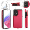 For Samsung Galaxy A53 5G Double Flap Zipper RFID Leather Phone Case with Short Lanyard(Red)