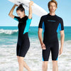 DIVE & SAIL 1.5mm Warm One-Piece Short Sleeve Wetsuit Outdoor Surfing Coldproof Snorkeling Suit, Size: L(Female Purple)