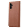 For Samsung Galaxy S25 5G Knead Skin Texture Flip Leather Phone Case(Brown)