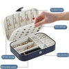 Double-Layer Jewelry Storage Box Earrings Ring Portable Flannel Jewelry Box(Blue)