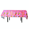 137x183cm Happy Birthday PET Aluminum Film Tablecloths Disposable Waterproof Party Decorative Table Cloth, Style: English Pink Balloon