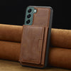 For Samsung Galaxy S21 FE 5G LC.IMEEKE L5 Series Detachable RFID Card Bag Magsafe Phone Case(Brown)