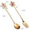 2pcs /Pack A304 Christmas Stirring Spoon Dessert Fork Christmas Eve Star Tableware Gift