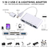 AJ-108PRO 6 in 2 USB-C / Type-C + 8 Pin Interface Multi-function Camera Card Reader(White)