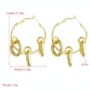 1 Pair Knotted Circle Earrings Female Alloy S925 Silver Needle Earrings Exaggerated Gold Earrings