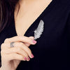 Simple Lady Feather Pattern High-grade Platinum Suits Corsage Brooch
