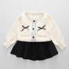 Girls Sweater+ Dress Kit Small Incense Wind Knitted Sweet Princess Outfits, Size: 110cm(Beige)