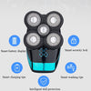 Electric Shaver Rechargeable Razor Intelligent Digital Display Bald Hair Clipper,Style: Blue + Full Set