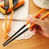3 in 1 ABS Folding Dinnerware Cutlery Fork Chopsticks Set with Storage Box Outdoor Camping Hiking Traveling Tableware Set(Green)