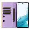 For Samsung Galaxy S21 FE 5G Crossbody Rhombic Sucker Leather Phone Case(Purple)