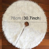 Christmas Tree Plush Skirt White Round Ornament Decoration, Diameter: 78cm(White)