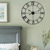 40cm Retro Living Room Iron Round Roman Numeral Mute Decorative Wall Clock (Black)