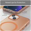 For iPhone 13 MagSafe Frosted Translucent TPU + PC Full Coverage Phone Case(Orange)