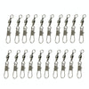 20pcs 8# 3.5cm Fishing Connectors Barrel Swivel with Safety Snap Ring
