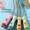 Wooden Handle Adjustable Jump Rope For Children Red Girl (Bamboo Rope)