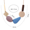 Colorful Resin Beads Statement Necklace Women Multicolor Wood Necklaces Pendants(Blue)