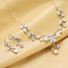 Elegant Simple Bridal Wedding Earrings Zircon Necklace Set(TL72)