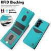 For Samsung Galaxy Z Fold5 AwQuer RFID Vertical Flip Card Bag Holder Leather Phone Case(Green)