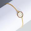 English Letter Bracelet Couple Girlfriends DIY Bracelet Men Women Micro Inlaid Zircon Rainbow Bracelet(O)