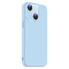 For iPhone 15 Nano Lens Cover Liquid Silicone Phone Case(Light Blue)