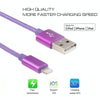 3m 3A Woven Style Metal Head 8 Pin to USB Data / Charger Cable(Purple)