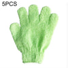 5 PCS Shower Bath Gloves Exfoliating Spa Massage Scrub Body Glove(Green)