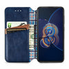 For Asus Zenfone 8 Flip Cubic Grid Pressed Horizontal Flip Magnetic PU Leather Case with Holder & Card Slots & Wallet(Blue)