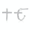 Cross Earrings Sterling Silver S925 Zircon Earrings