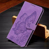 For Samsung Galaxy A16 5G Retro Skin Feel Butterflies Embossing Horizontal Flip Leather Phone Case(Purple)