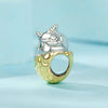 S925 Sterling Silver Gold-plated New Year Zodiac Cute Dragon Egg DIY Beads(SCC2721)