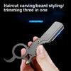 Manual Men Stainless Steel Ring Razor Without Blade(Black)