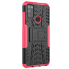 For Alcatel 3L (2021) Tire Texture Shockproof TPU+PC Protective Case with Holder(Pink)