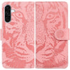 For Samsung Galaxy A36 5G / A56 5G Tiger Embossing Pattern Flip Leather Phone Case(Pink)
