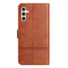 For Samsung Galaxy A36 Cowhide Texture Stitching Leather Phone Case(Brown)