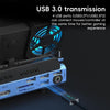 YCE-V279A 9 in 1 USB-C Gaming Dock Station with Detachable Fan(Blue Black)