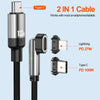 ENKAY 2 in 1 PD 100W / 27W 180 Degrees Rotation Magnetic Type-C / 8 Pin Fast Charging Data Cable with LED Light, Length:1m