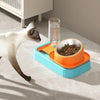 Cat Food Bowl Set with Thermal & Gravity Waterer (Blue/Orange)