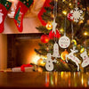 10pcs/set Wooden Christmas Tree Pendants Hand-painted Decorative DIY Wood Chips(Random Style)
