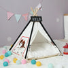 Small Black Cat Tent Wooden Kennel, Washable Cushion, 40x40x50cm