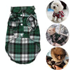 Cotton Plaid Dog Shirt, Green, L (45-52cm) - Summer Breathable