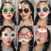 Christmas Weird Glasses Personalized Christmas Hair Clip, Color: Silver Glitter Snowflake