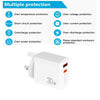 PD31 30W USB-C / Type-C + USB-A Charger with Type-C+8 Pin 2-in-1 Data Cable, UK Plug(White)