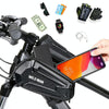 WILD MAN XT6 1.2L Mountain Bike EVA Hard Shell Waterproof Phone Touch Screen Top Tube Bag(Twill Pattern)