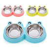 Pink Stainless Steel Double Pet Bowl for Cats & Dogs