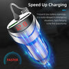 C68 LED Digital Display QC3.0 Fast Car Charger 3 in 1 with Spring Cable (Silver)