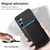 For Samsung Galaxy A16 Retro Magsafe Card Bag PU Back Cover Phone Case(Black)