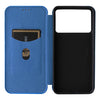 For Redmi K70 Carbon Fiber Texture Flip Leather Phone Case(Blue)
