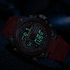 SANDA 6092 Luminous Dual Time Display Waterproof Sports Watch(Black Red)