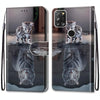 For Alcatel 3X 2020 Coloured Drawing Cross Texture Horizontal Flip PU Leather Case with Holder & Card Slots & Wallet & Lanyard(Cat Becomes Tiger)